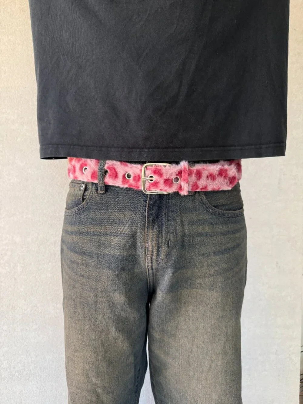 Pink Rose Floral Eyelet Grommet Belt
